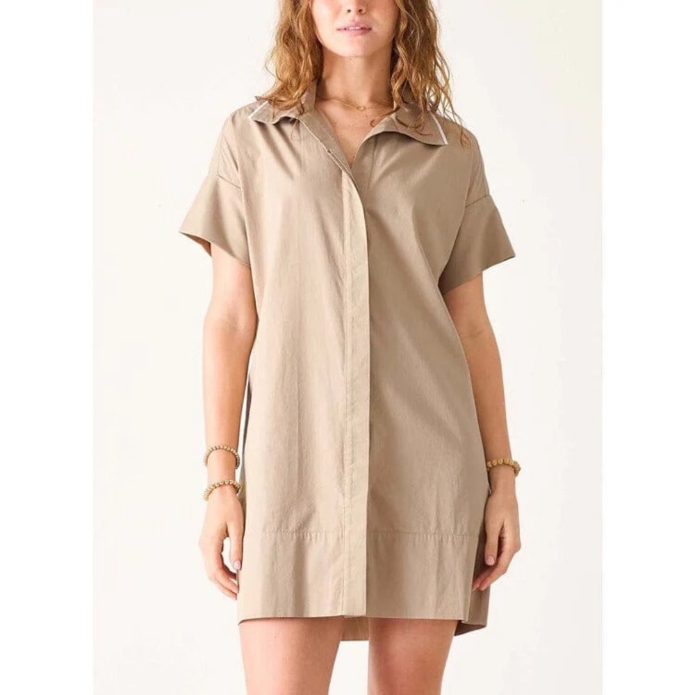 NWT Voyageur by MERSEA Sailor Wide Hem Shirt Dress in Khaki- size: Small